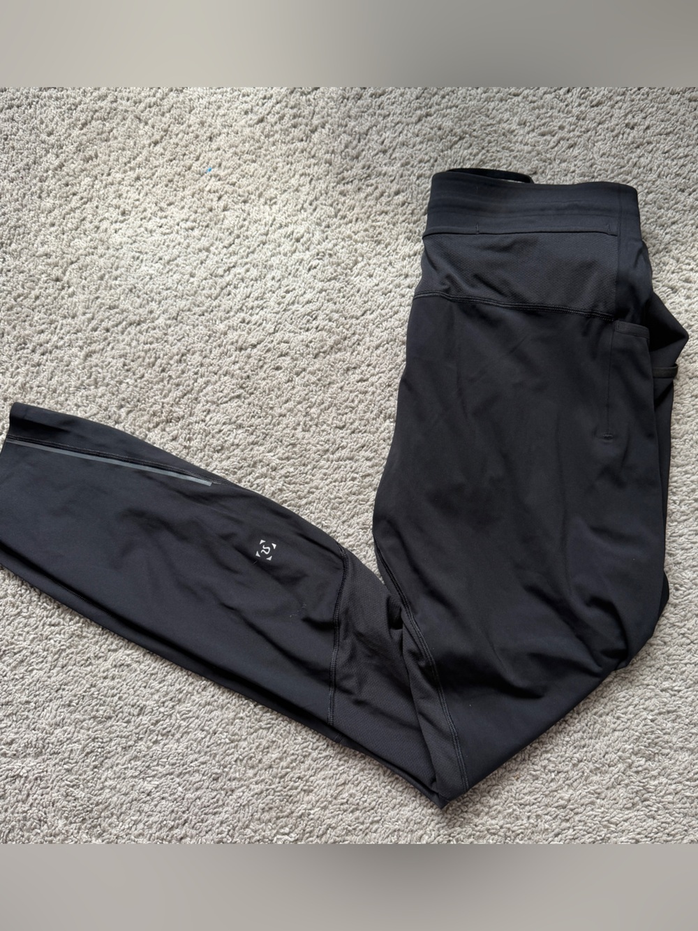 Lululemon Men Fast And Free Tight 28" Black XL Nulux Running Leggings Pockets